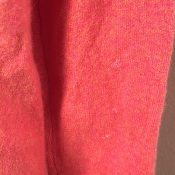 J. Crew Collection coral crew neck long sleeve Italian Cashmere Sz L sweater - Picture 5 of 10